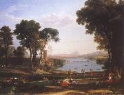 Claude Lorrain Landscape with Isaac and Rebecka brollop oil painting